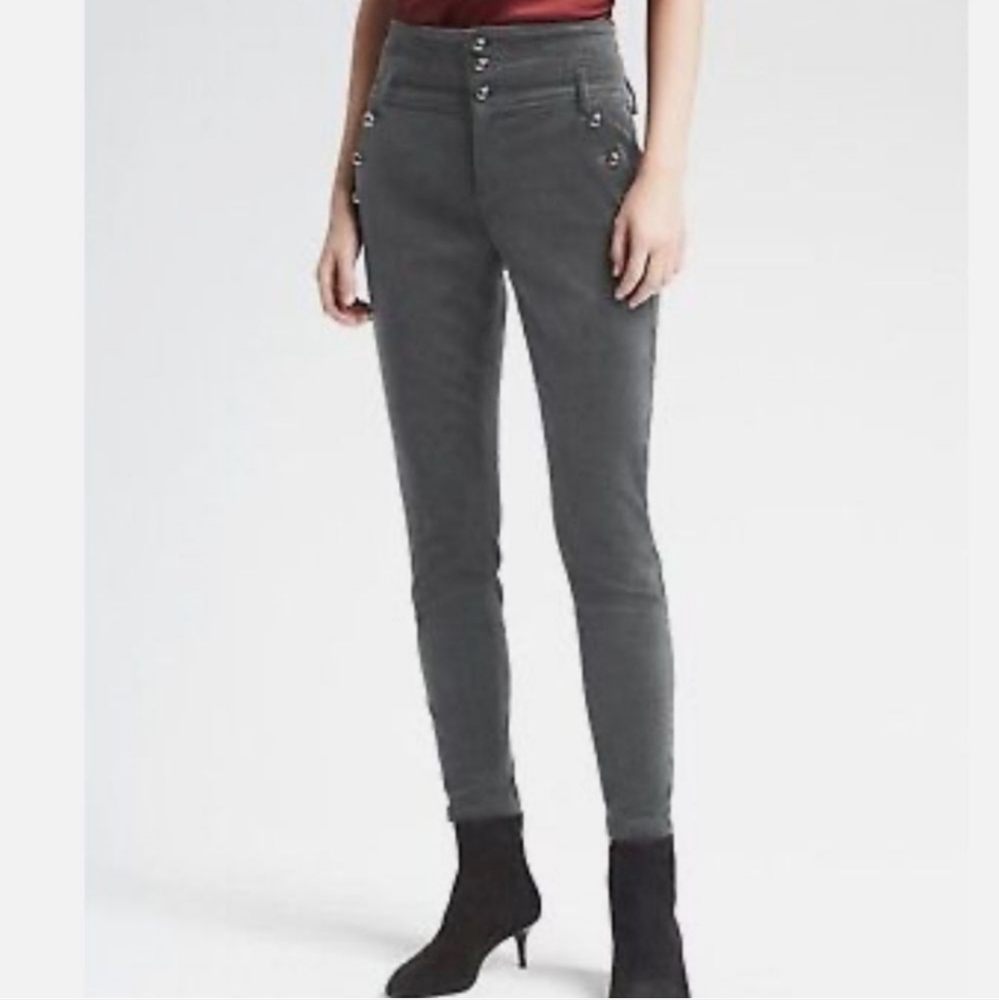 Banana Republic x Olivia Palermo corduroy pants In Gray